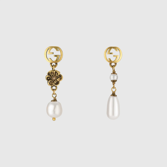 유럽직배송 구찌 GUCCI Gucci Interlocking G flower pearl earrings 661127I46208078