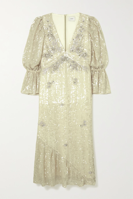 유럽직배송 에르뎀 원피스 ERDEM Eva crystal-embellished sequined voile midi dress 25185454455830228