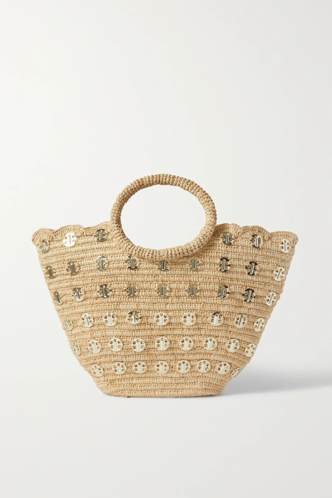유럽직배송 파코라반 PACO RABANNE Rabane scalloped embellished raffia basket bag 24772899113482546