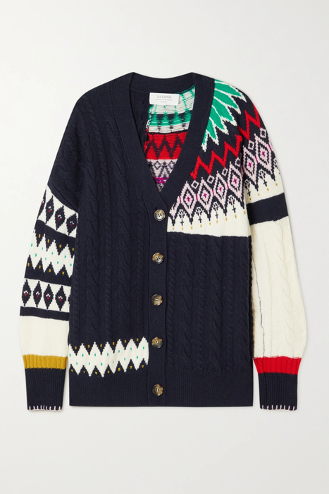 유럽직배송 라린 가디건 LA LIGNE Oversized cable-knit wool and cashmere-blend jacquard cardigan 25185454455845186