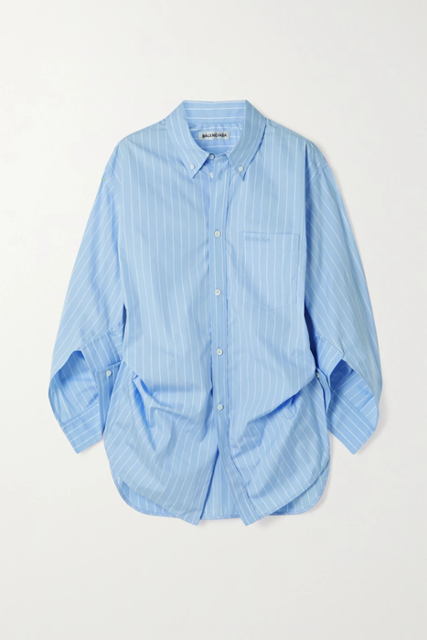 유럽직배송 발렌시아가 셔츠 BALENCIAGA Embroidered pinstriped cotton-poplin shirt 38063312418576006