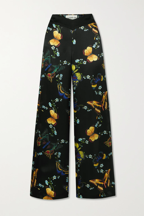 유럽직배송 랑방 팬츠 LANVIN Printed silk-satin wide-leg pants 22250442025815211
