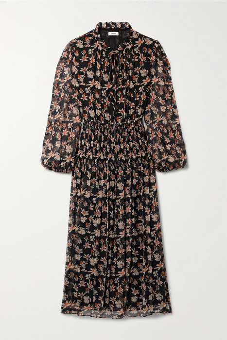 유럽직배송 제이슨우 JASON WU Shirred floral-print silk-crepon midi dress 9649229528722557