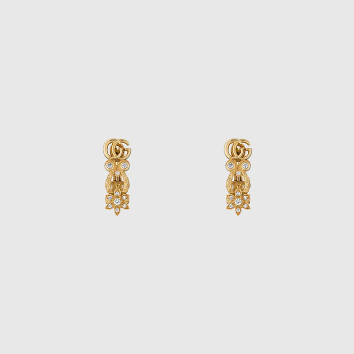 유럽직배송 구찌 GUCCI Gucci - Gucci Flora 18k earrings with diamonds 628021J85408000