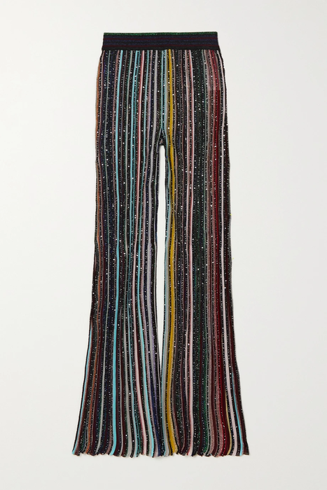 유럽직배송 미쏘니 팬츠 MISSONI Sequin-embellished striped crochet-knit straight-leg pants 25185454456045641