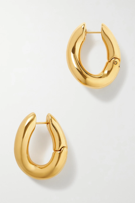 유럽직배송 발렌시아가 BALENCIAGA Loop gold-tone hoop earrings 32027475399480353