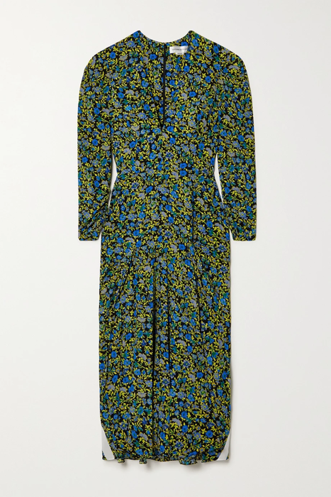 유럽직배송 빅토리아베컴 원피스 VICTORIA BECKHAM Ruched pleated floral-print silk crepe de chine midi dress 25185454455940681