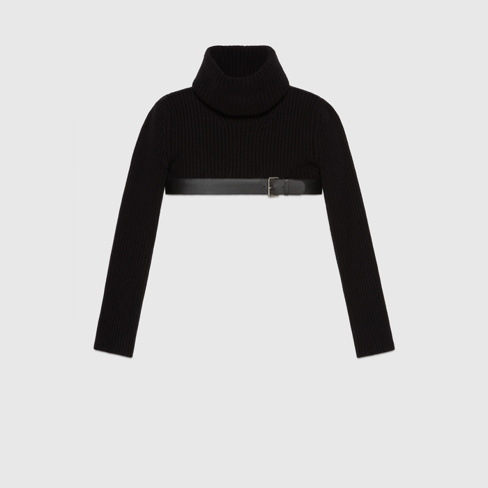 유럽직배송 구찌 GUCCI Gucci Cashmere knit cropped turtleneck jumper 675558XKB4M1043