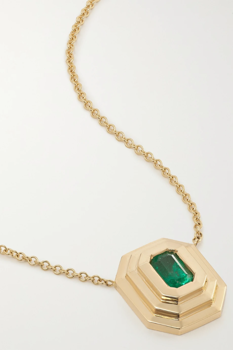 유럽직배송 아즐리 목걸이 AZLEE Staircase 18-karat gold emerald necklace 30629810019903933