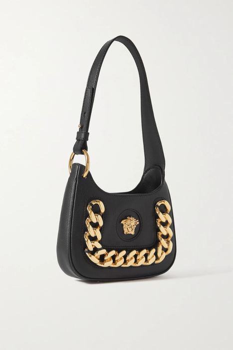 유럽직배송 베르사체 숄더백 VERSACE Chain-embellished textured-leather shoulder bag 34344356237430087