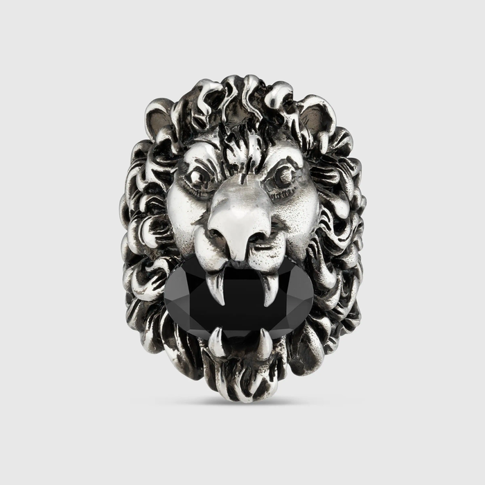 유럽직배송 구찌 GUCCI Gucci Lion head ring with crystal 402763J1D509074