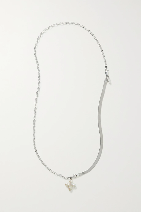 유럽직배송 SANTANGELO High on Hope Alta convertible silver pearl necklace 29419655932743581