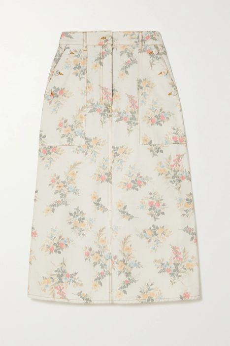 유럽직배송 에르뎀 스커트 ERDEM Artie floral-print cotton-blend drill midi skirt 25185454455836099