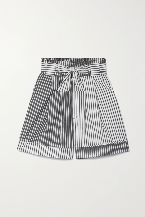 유럽직배송 솔리드앤스트라이프 SOLID &amp; STRIPED The Talia belted striped cotton-blend shorts 25185454455626746