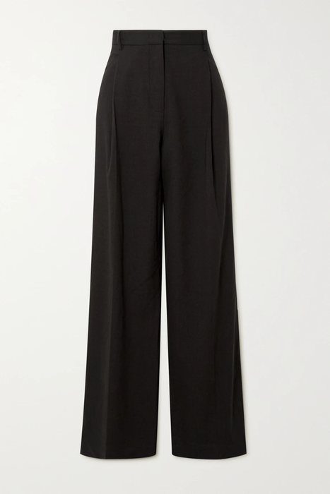 유럽직배송 마티유 팬츠 MATTEAU + NET SUSTAIN pleated linen-blend wide-leg pants 23841192565741847