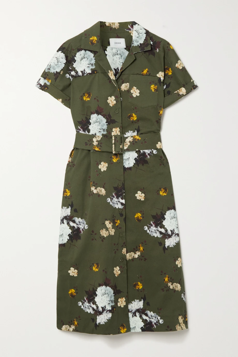 유럽직배송 에르뎀 셔츠원피스 ERDEM Mayra belted floral-print cotton-blend gabardine shirt dress 25185454455830241