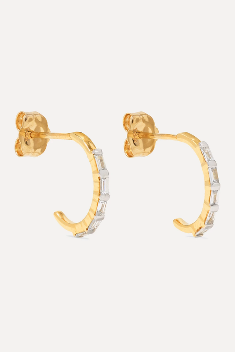 유럽직배송 STONE AND STRAND Gold diamond hoop earrings 17957409489997401