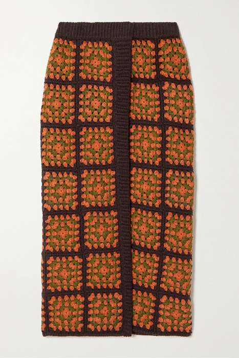 유럽직배송 알라누이 스커트 ALANUI Positive Vibes crochet-knit cotton midi skirt 25185454455953394