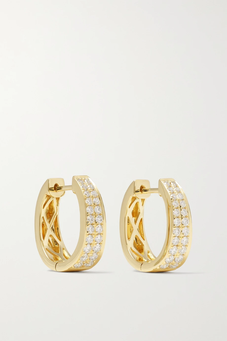 유럽직배송 ANITA KO Meryl 18-karat white gold diamond hoop earrings 29419655932263266