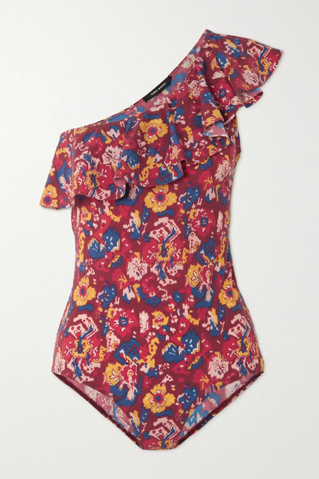 유럽직배송 이자벨마랑에뚜왈 ISABEL MARANT ÉTOILE Sicilya one-shoulder ruffled floral-print swimsuit 24665545640601106