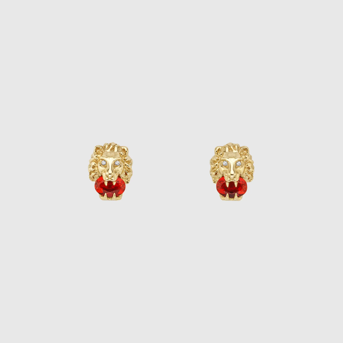 유럽직배송 구찌 귀걸이 GUCCI Yellow gold lion head earrings 609866J5C308036