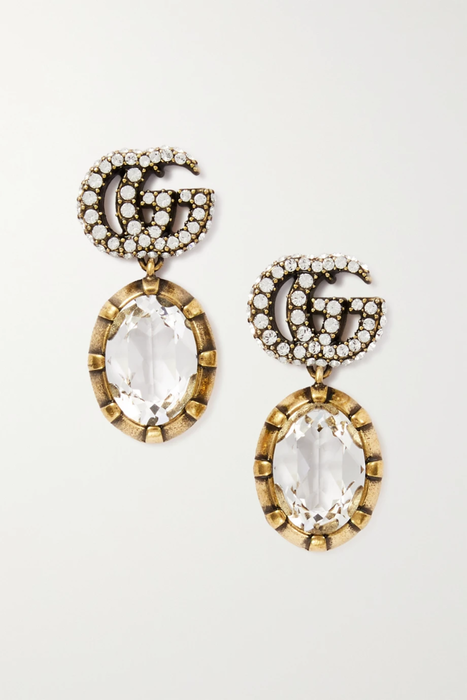 유럽직배송 구찌 귀걸이 GUCCI Gold-tone and crystal earrings 30629810019799688