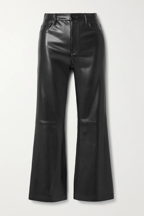 유럽직배송 앨리스앤올리비아 팬츠 ALICE + OLIVIA Marshall cropped vegan leather flared pants 25185454456195124