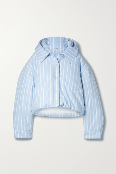 유럽직배송 ALEXANDERWANG.T Cropped padded pinstriped cotton Oxford jacket 24665545640562259
