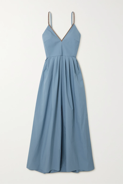 유럽직배송 브루넬로쿠치넬리 원피스 BRUNELLO CUCINELLI Bead-embellished cotton-twill maxi dress 29419655932426242