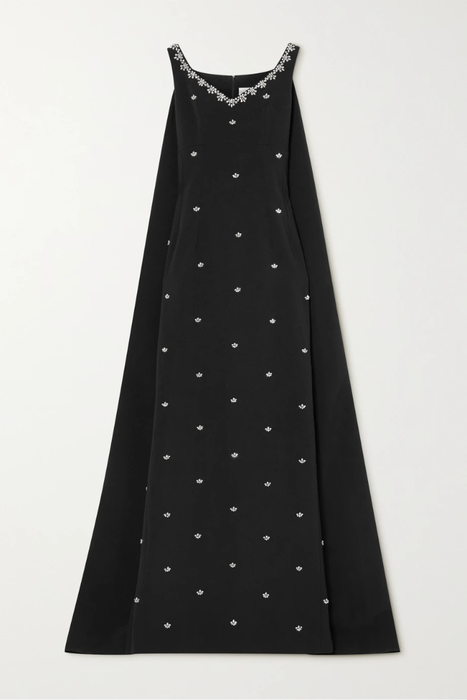 유럽직배송 후이샨 장 HUISHAN ZHANG Margherita cape-effect crystal-embellished crepe gown 25185454456020407