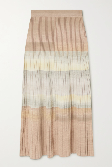 유럽직배송 조나단심카이 스커트 JONATHAN SIMKHAI Nayeli space-dyed ribbed cotton-blend midi skirt 25185454456218891