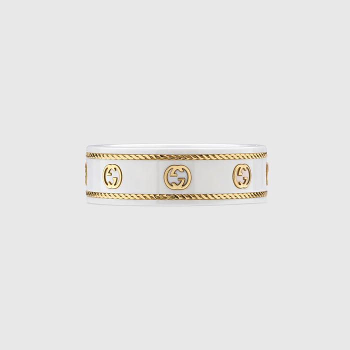 유럽직배송 구찌 GUCCI Gucci Icon ring with yellow gold Interlocking G 606826J85V58062