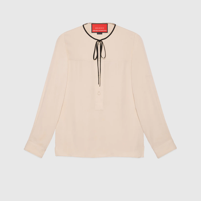 유럽직배송 구찌 GUCCI Gucci 2015 Re-Edition bow silk shirt  664549Z635A9951