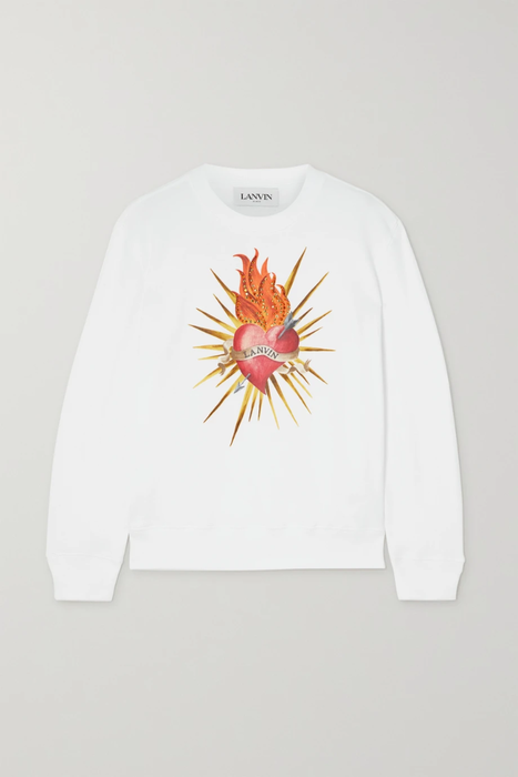 유럽직배송 랑방 스웻셔츠 LANVIN Crystal-embellished embroidered printed cotton-jersey sweatshirt 22250442025815134