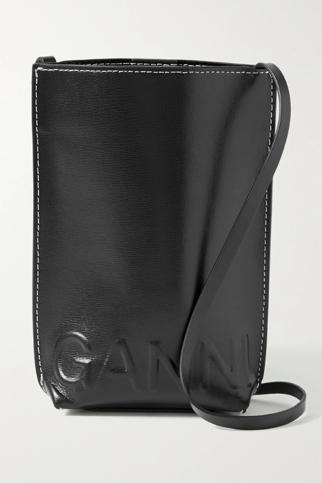 유럽직배송 가니 숄더백 GANNI Banner logo-embossed recycled leather shoulder bag 20346390236162148