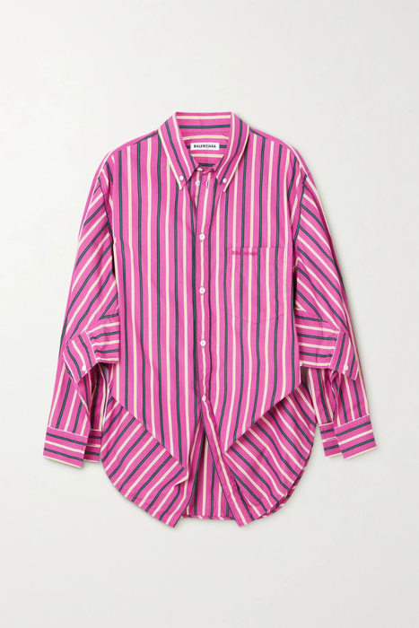 유럽직배송 발렌시아가 BALENCIAGA Swing striped cotton-poplin shirt 38063312418569773