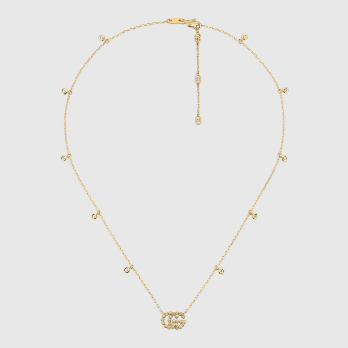 유럽직배송 구찌 GUCCI Gucci GG Running necklace with diamonds 481624J85408000