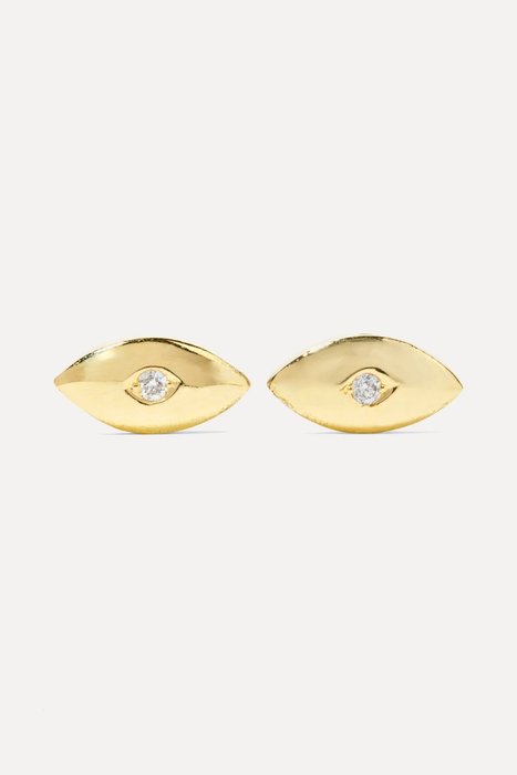 유럽직배송 제니퍼메이어 귀걸이 JENNIFER MEYER Mini Evil Eye 18-karat gold diamond earrings 1890828705850767