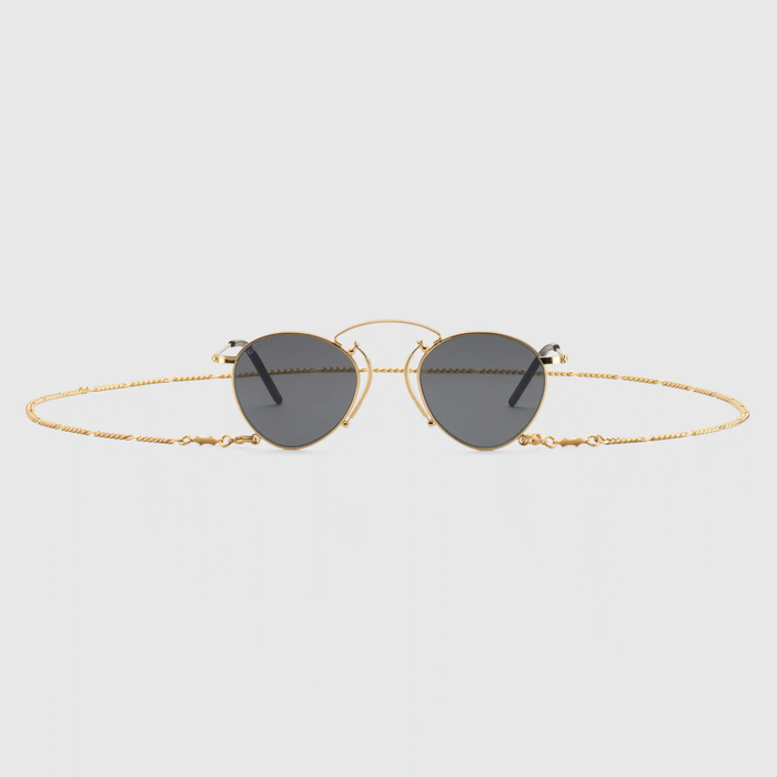 유럽직배송 구찌 GUCCI Gucci Pince-nez round-frame sunglasses 681176I33308012