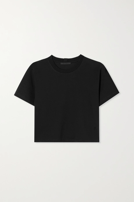 유럽직배송 헬무트랭 티셔츠 HELMUT LANG Cropped embossed printed cotton-jersey T-shirt 25185454456221626