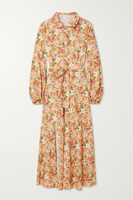 유럽직배송 로레타카포니 셔츠원피스 LORETTA CAPONI Malika belted floral-print poplin maxi shirt dress 24772899113493560