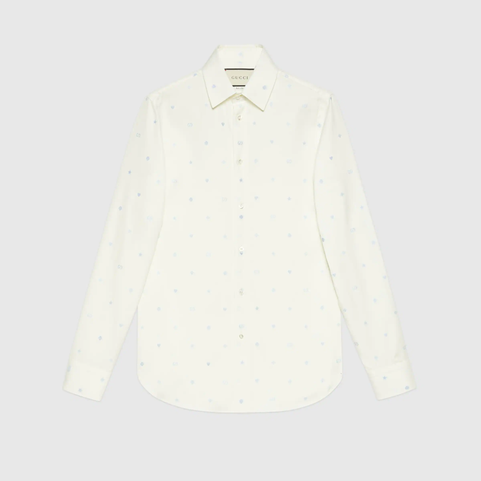 유럽직배송 구찌 GUCCI Gucci Symbols fil coupé Oxford shirt 644986ZAEDJ9011