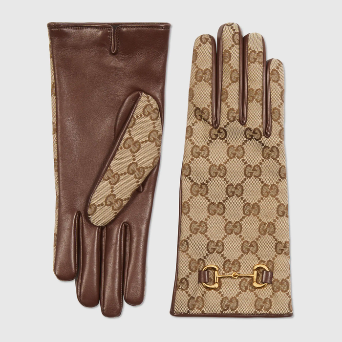 유럽직배송 구찌 GUCCI Gucci GG canvas gloves with Horsebit 6036353SAAH9764