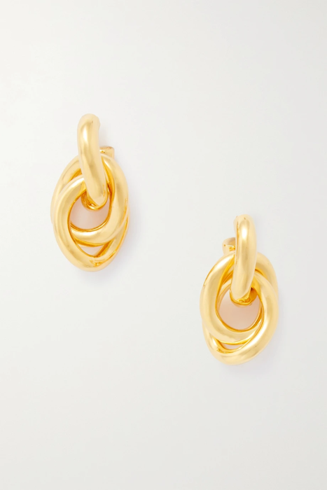 유럽직배송 발렌시아가 BALENCIAGA Loop Triple gold-tone hoop earrings 38063312418642148