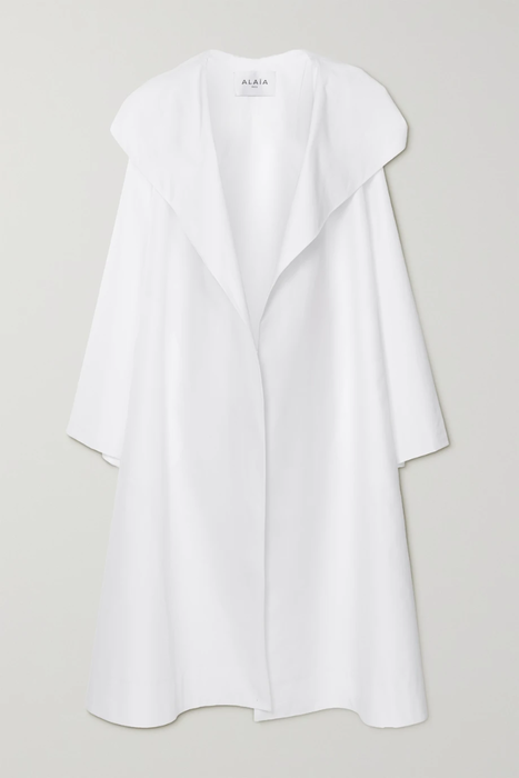 유럽직배송 알라이아 코트 ALAÏA Oversized hooded belted cotton-poplin coat 31840166391939527