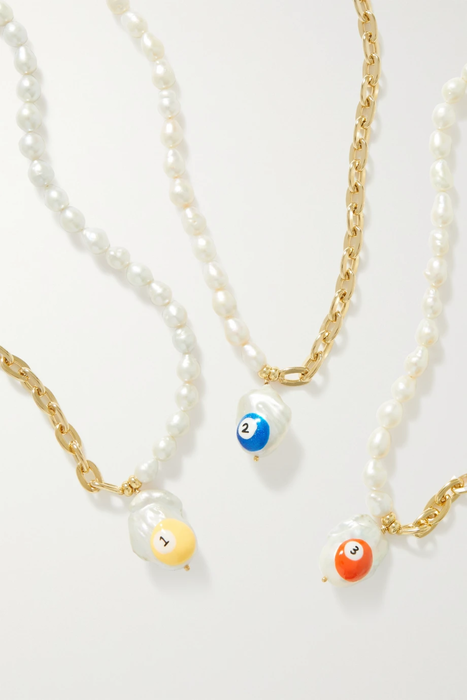 유럽직배송 MARTHA CALVO Roll With It gold-plated pearl necklace 34344356237249532