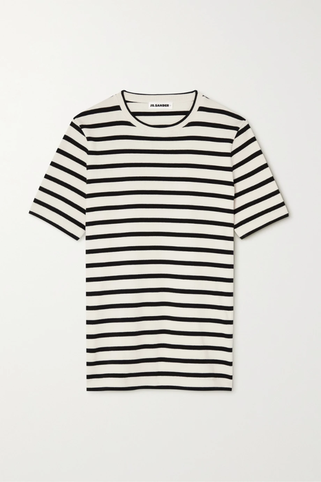 유럽직배송 질샌더 티셔츠 JIL SANDER Appliquéd striped cotton-jersey T-shirt 24772899113288424