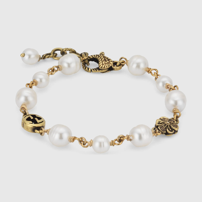 유럽직배송 구찌 GUCCI Gucci Interlocking G flower pearl bracelet 664352I46208078