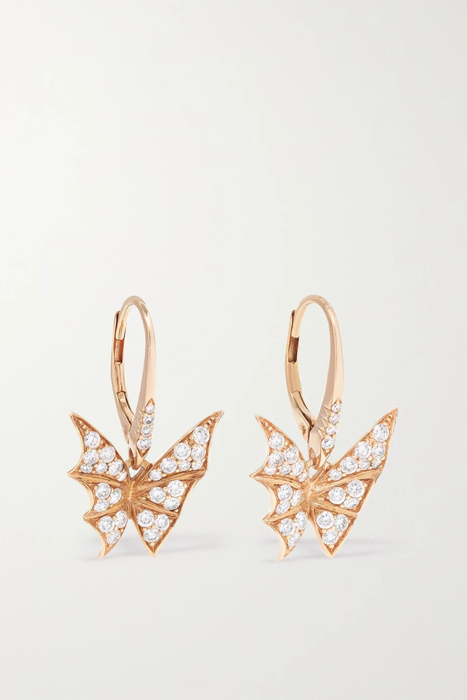 유럽직배송 STEPHEN WEBSTER + NET SUSTAIN Fly by Night 18-karat recycled rose gold diamond earrings 27086482324687121