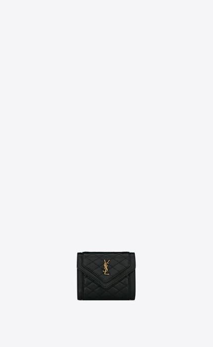 유럽직배송 입생로랑 SAINT LAURENT gaby compact tri-fold wallet in quilted lambskin 6926841EL071000